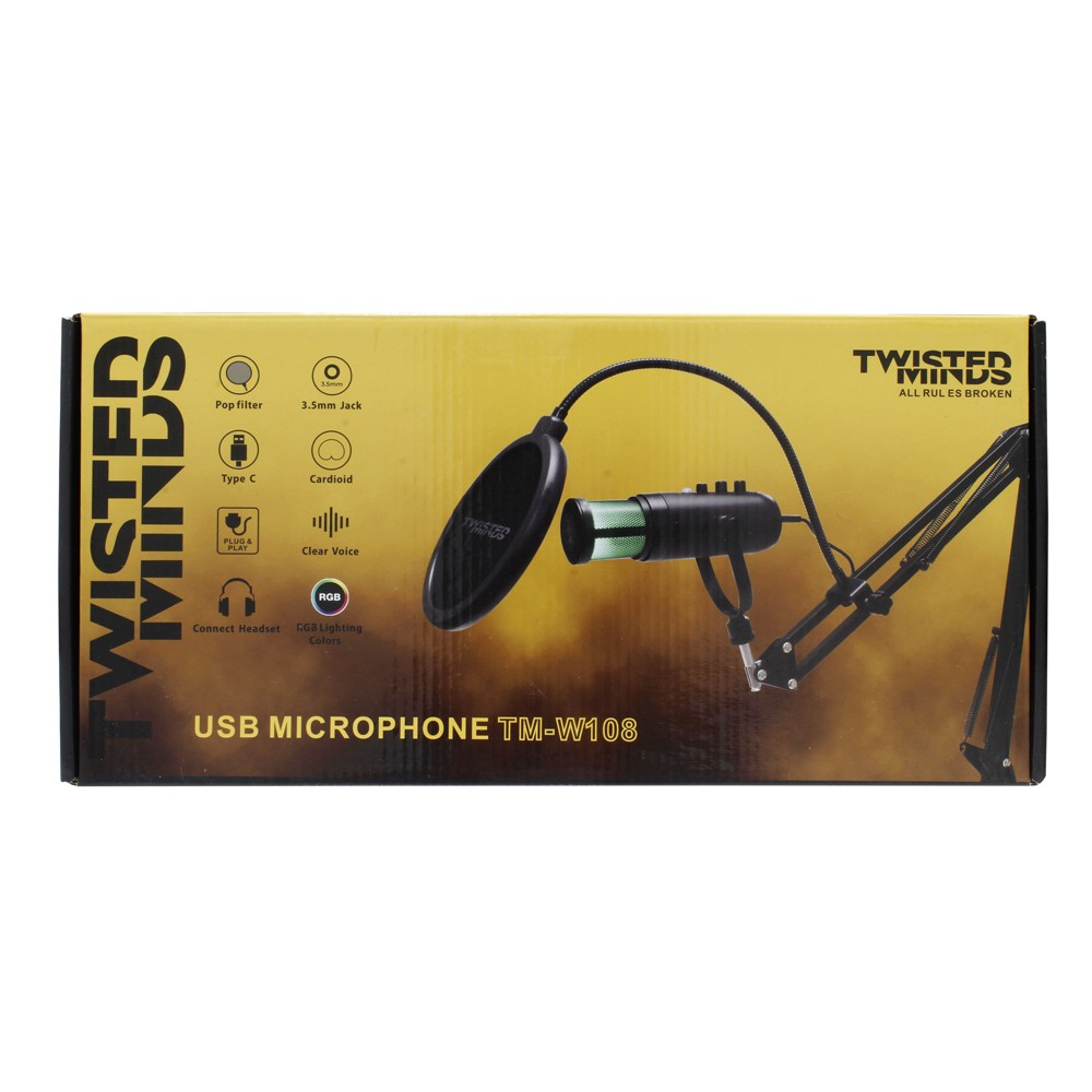Twisted Minds W108 USB Microphone RGB - Black Twisted Minds W108 USB Microphone RGB - Black